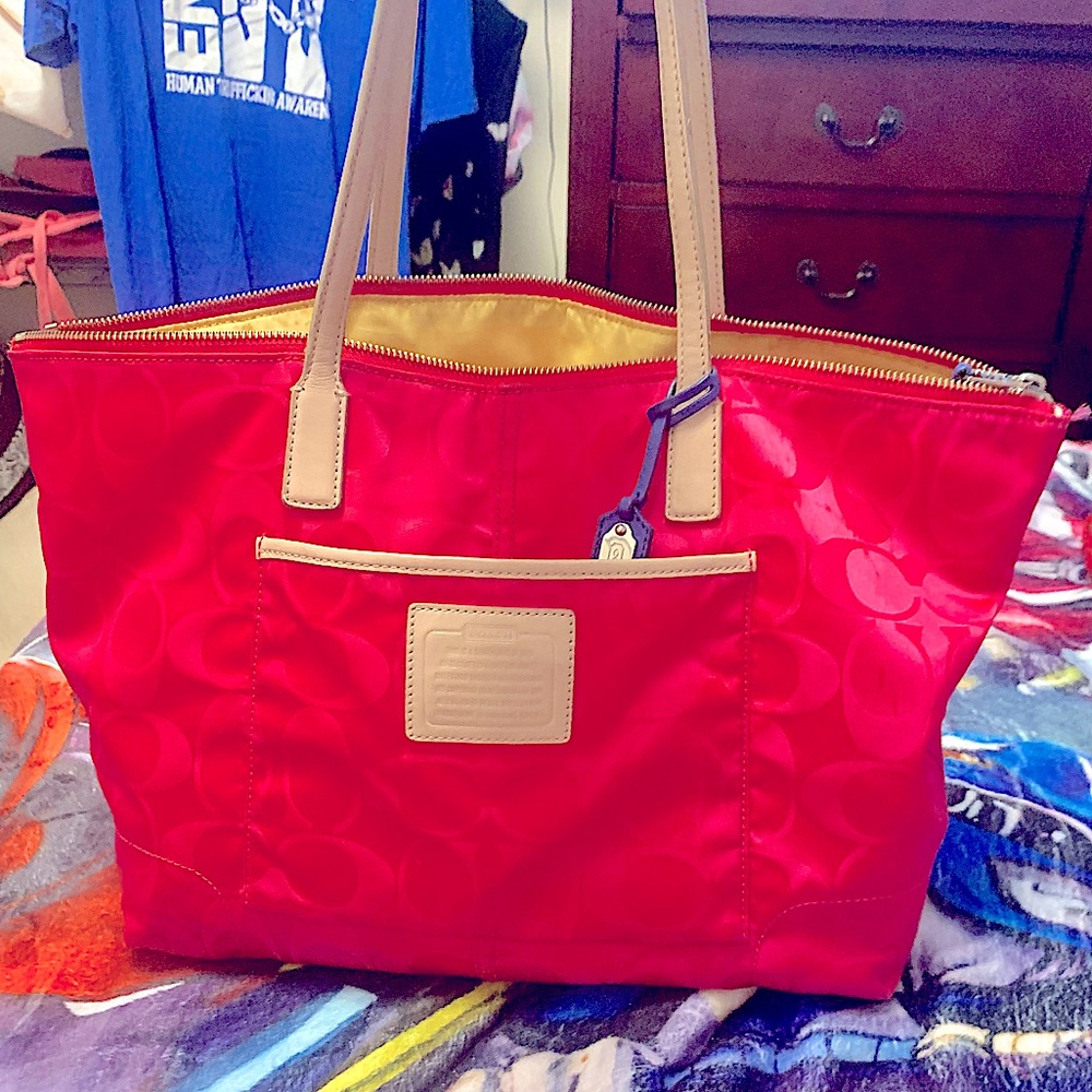 Vibrant Pink Coach Purse. 💕